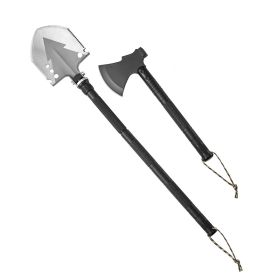 Folding Multitool Camping Survival Shovel for Outdoor Hiking (Color: black, Type: 16 in 1)